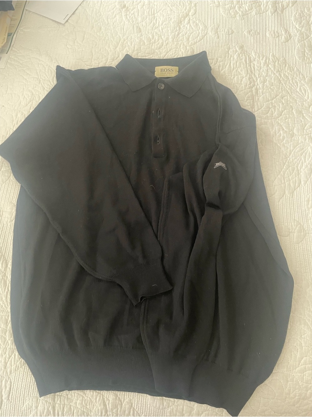 BOSS Black Long-Sleeve Polo Knit